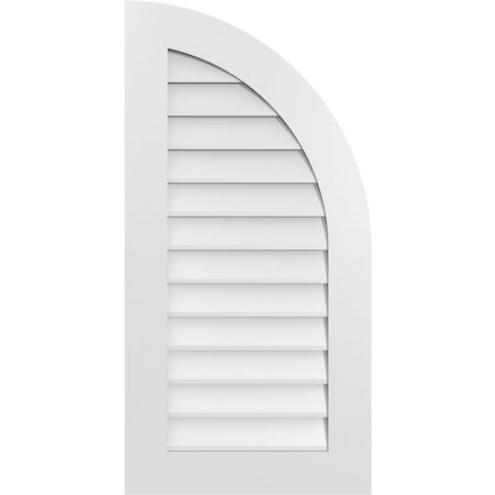 Quarter Round Top Right Surface Mount PVC Gable Vent W/ 3-1/2W X 1P Standard Frame, 20W X 40H